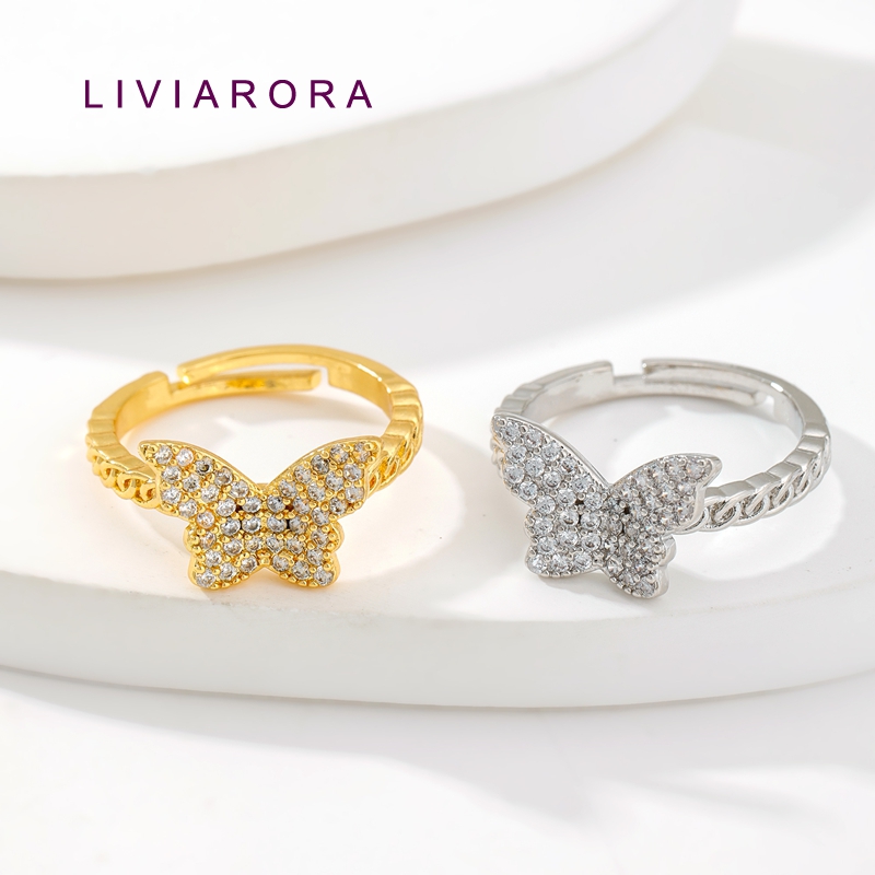 Gold Plated Ring - 1/2/4Pcs Cincin Jari Kupu-Kupu Berlapis Emas