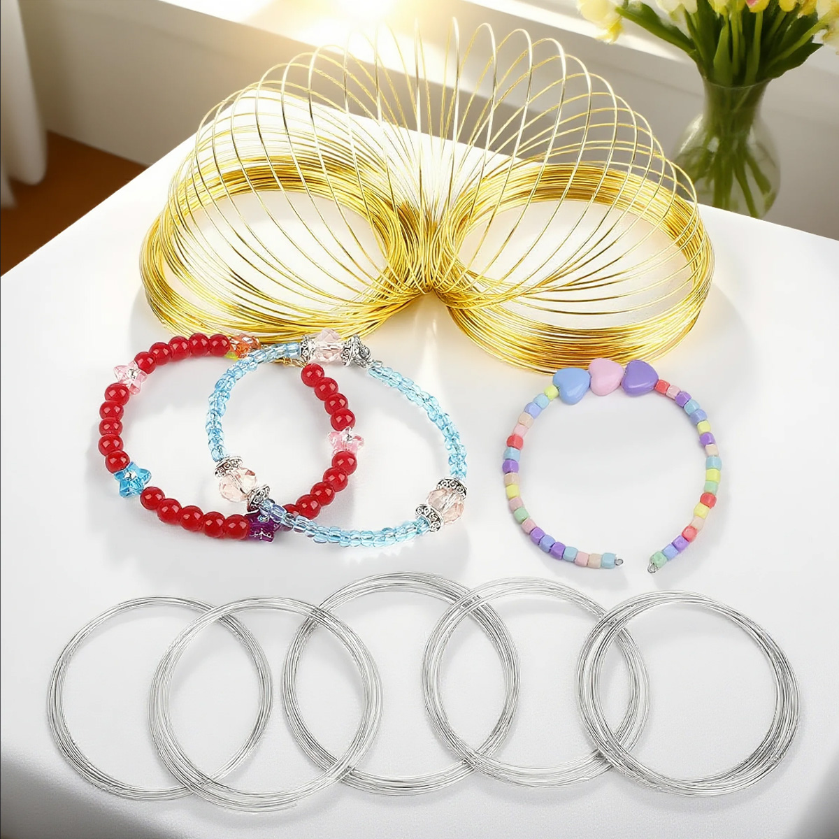 Gold Plated Ring - Kawat Memory Wire Stainless Steel 0.6mm