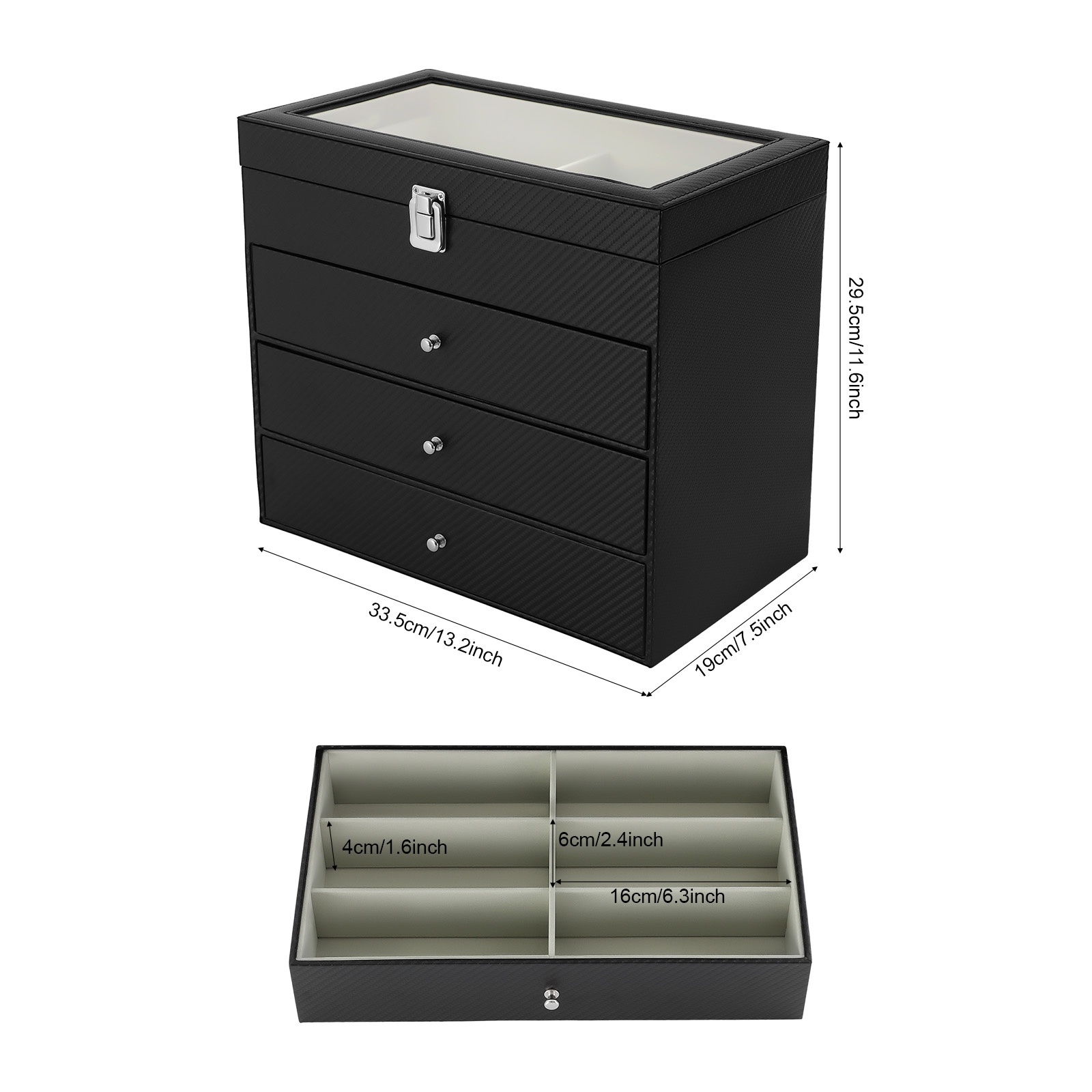Kotak Penyimpanan Kacamata 4 L - Jewelry Box Organizer Watches ulasan dan harga