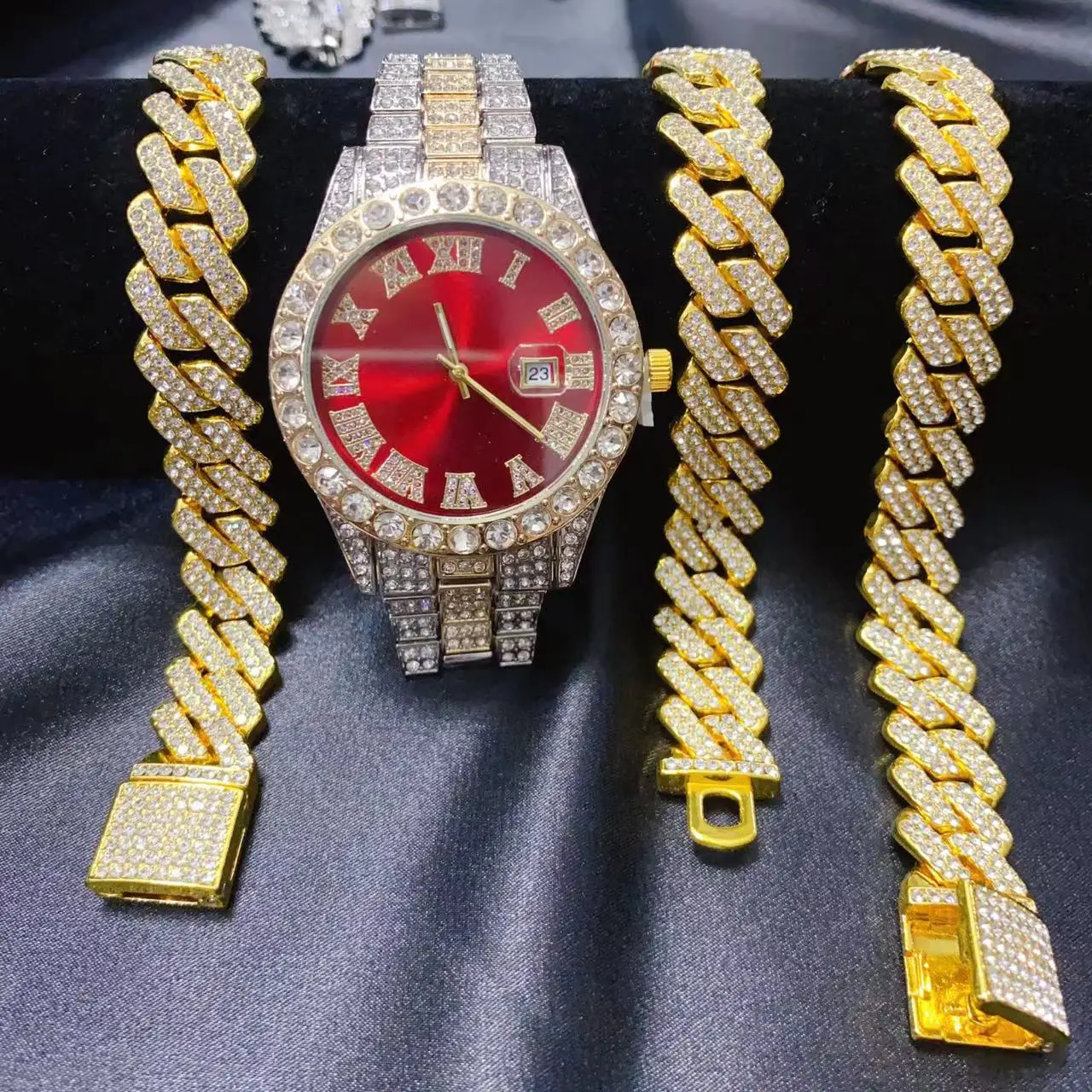 3PCS Set Perhiasan Kalender Hi - Icebox Jewelry Watches ulasan dan harga