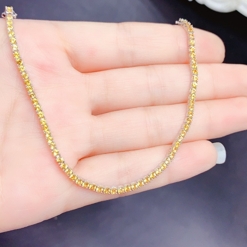 Gelang Tenis Citrine Alami Per - Gemstone Bracelet Healing ulasan dan harga