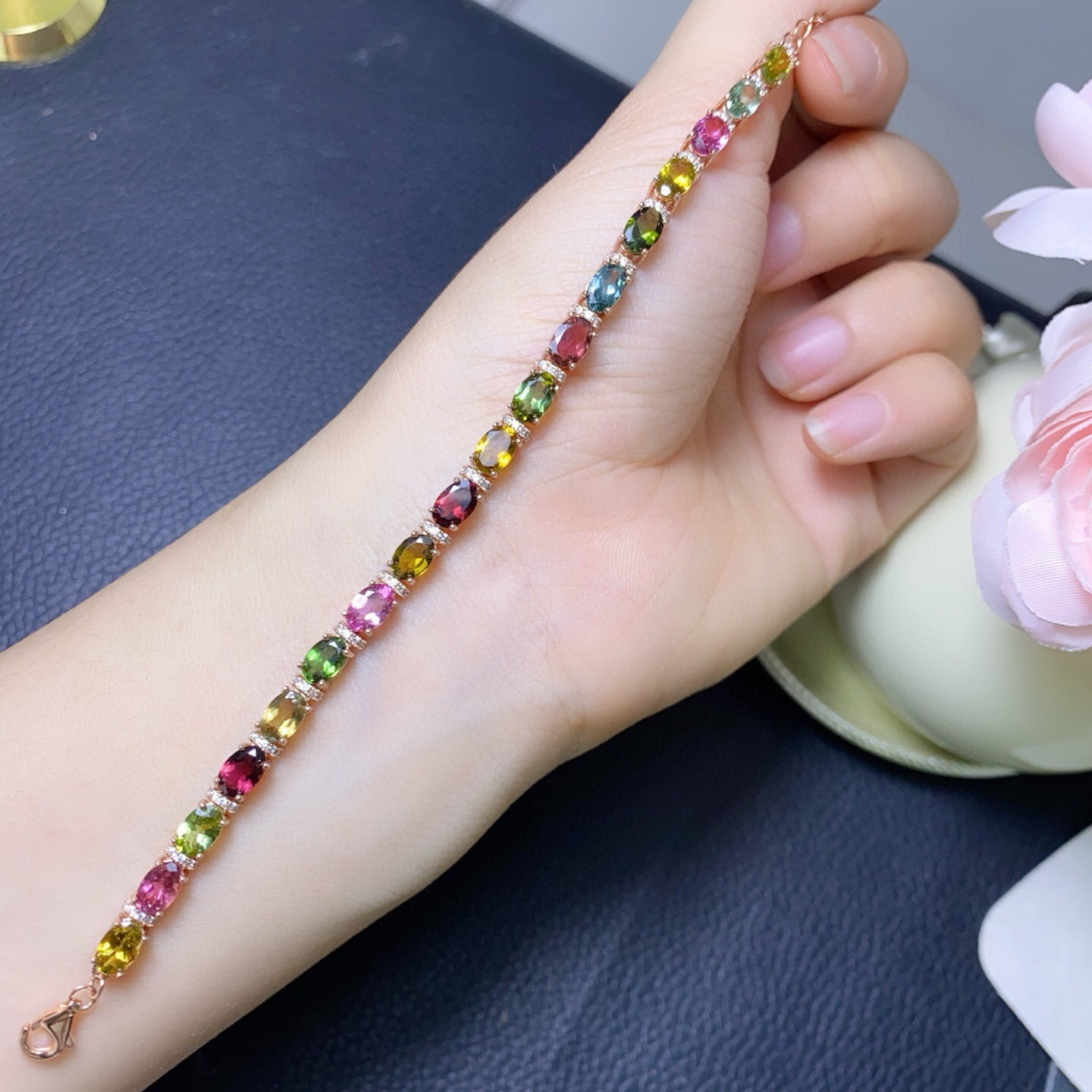 Gelang Perak 925 dengan Turmal - Gemstone Bracelet Healing ulasan dan harga