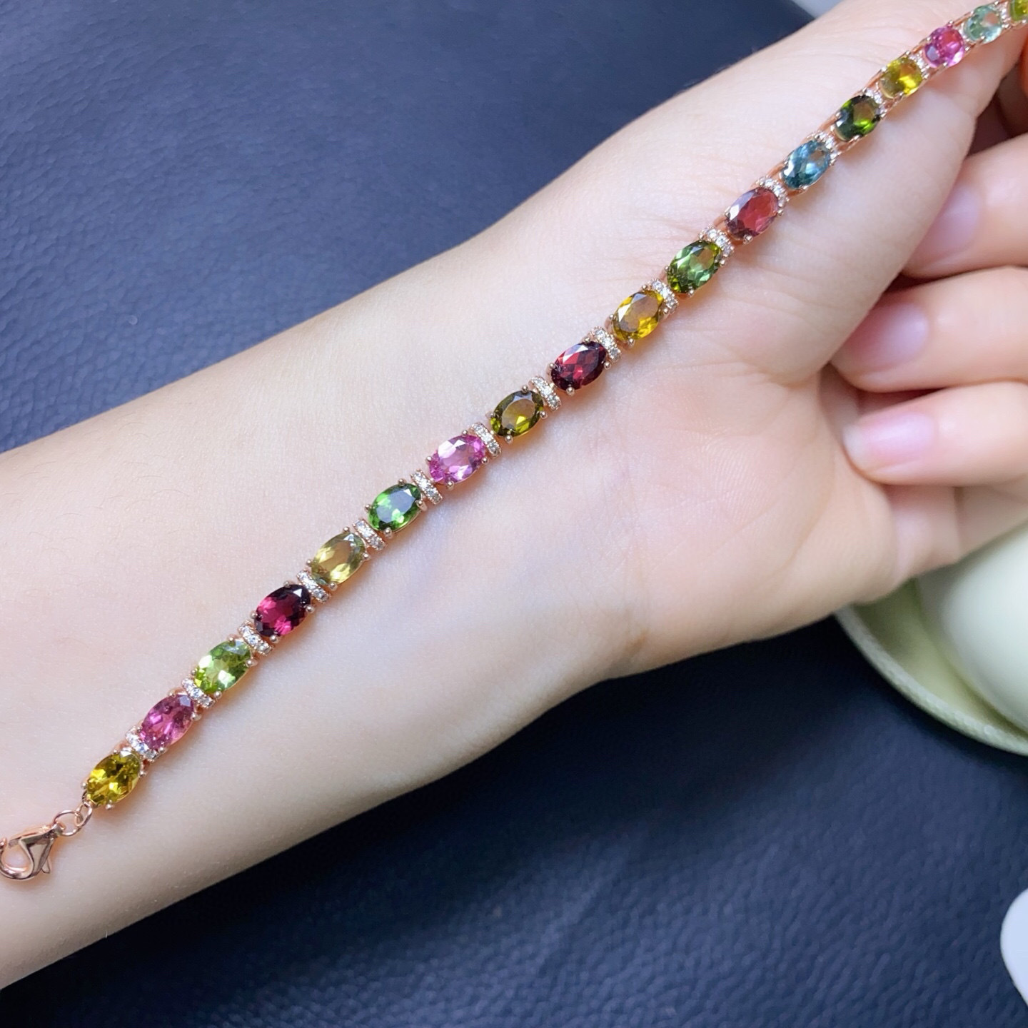 Gelang Perak 925 dengan Turmal - Gemstone Bracelet Healing ulasan dan harga
