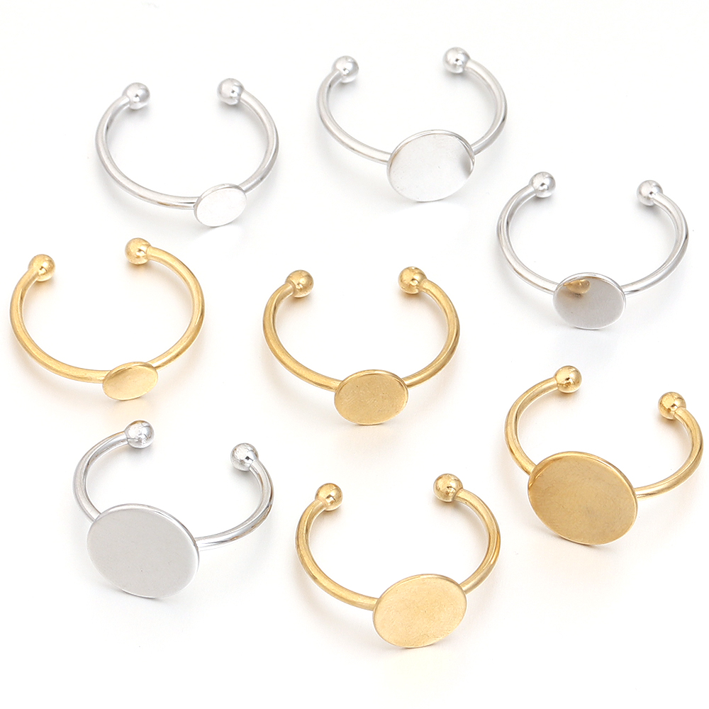 5Pcs/Lot Cincin Dasar Kosong B - Gold Plated Ring ulasan dan harga