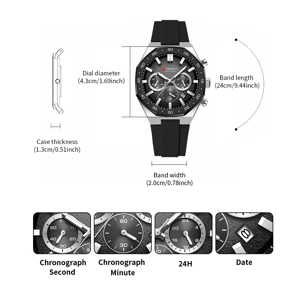 CURREN Jam Tangan Olahraga Pri - Jewellery Watch ulasan dan harga