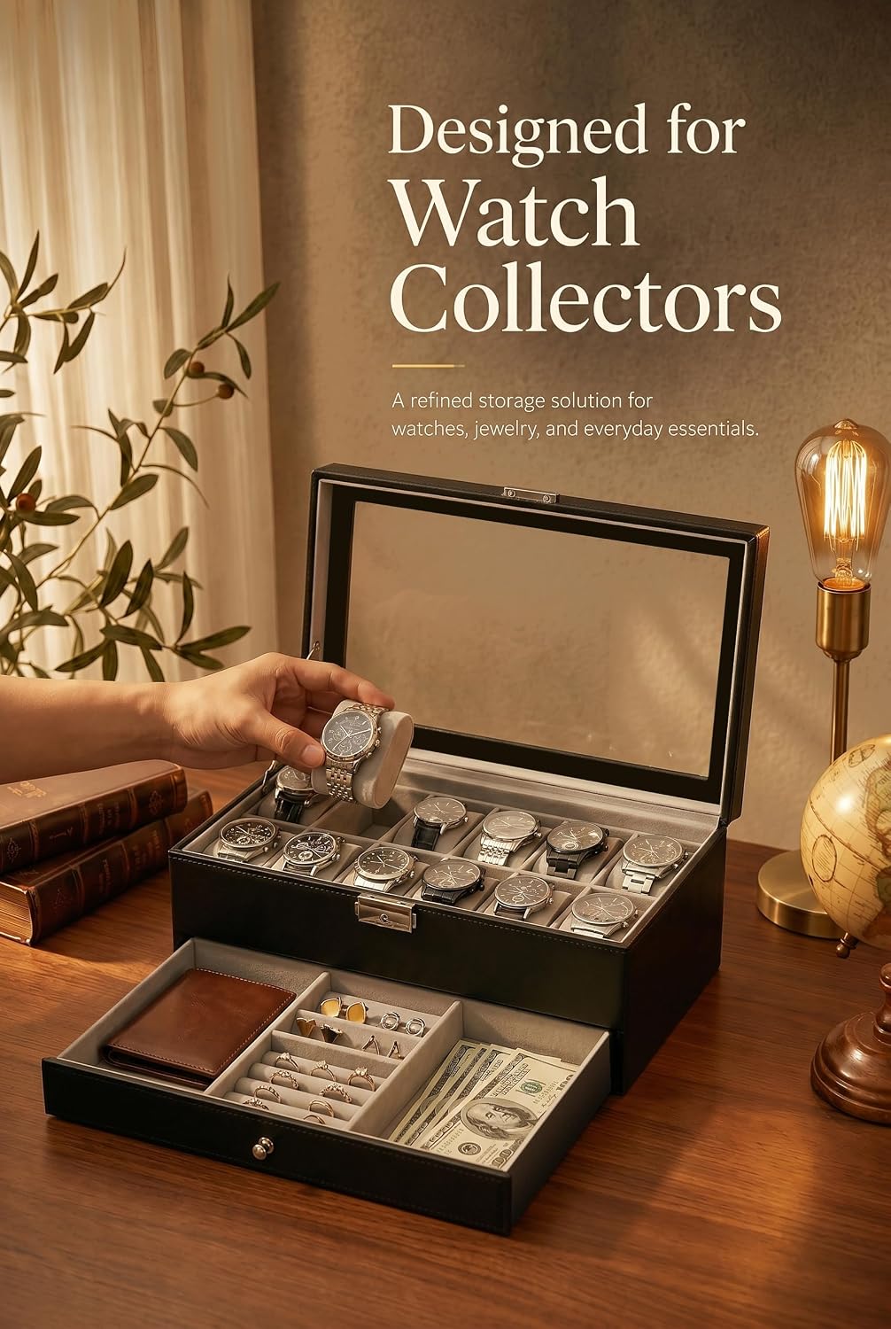Kotak Penyimpanan Jam Tangan u - Jewelry Box Organizer Watches ulasan dan harga