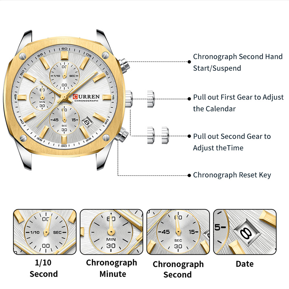 CURREN Jam Tangan Olahraga Pri - Jewellery Watch ulasan dan harga
