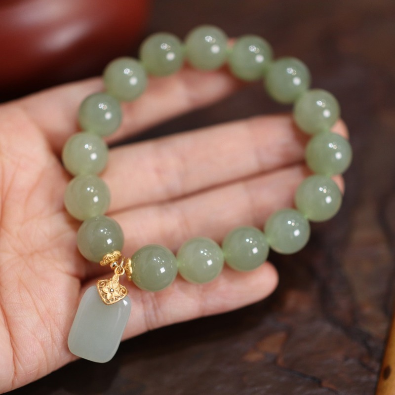 Gelang Batu Giok Hotan Alami M - Gemstone Bracelet Healing ulasan dan harga