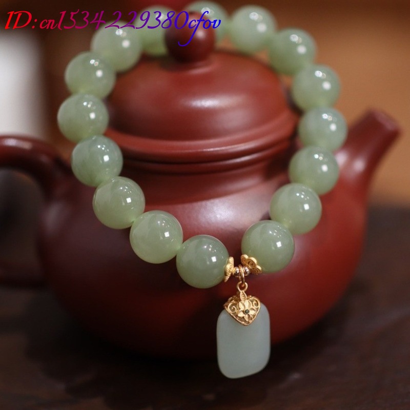 Gelang Batu Giok Hotan Alami M - Gemstone Bracelet Healing ulasan dan harga