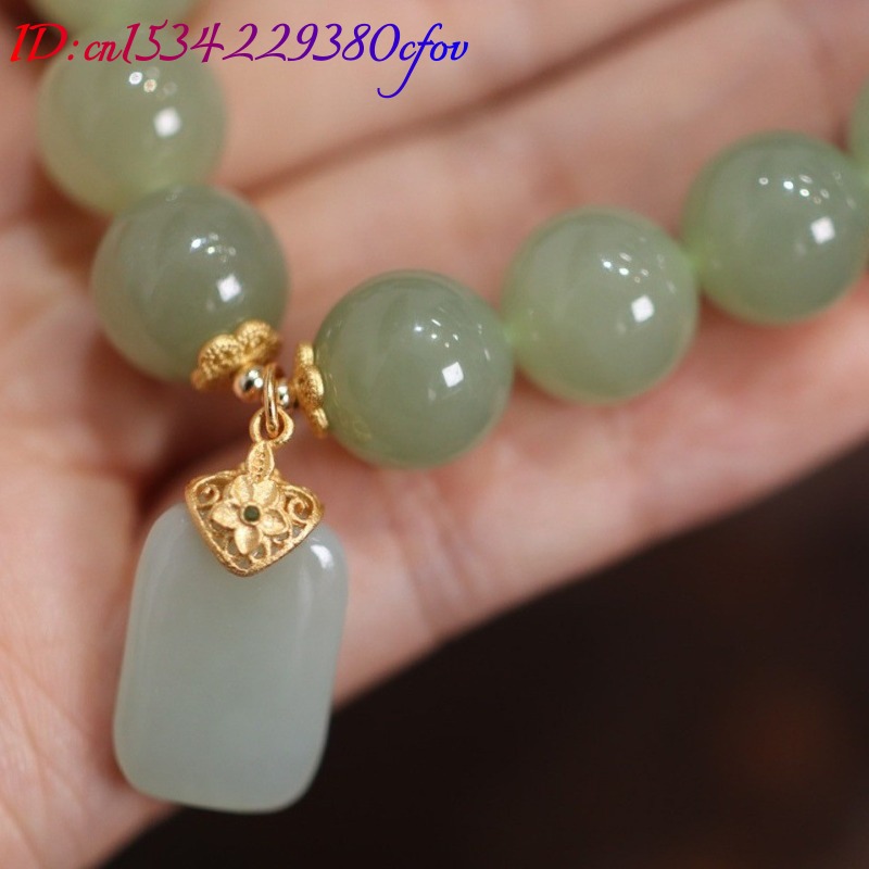 Gelang Batu Giok Hotan Alami M - Gemstone Bracelet Healing ulasan dan harga