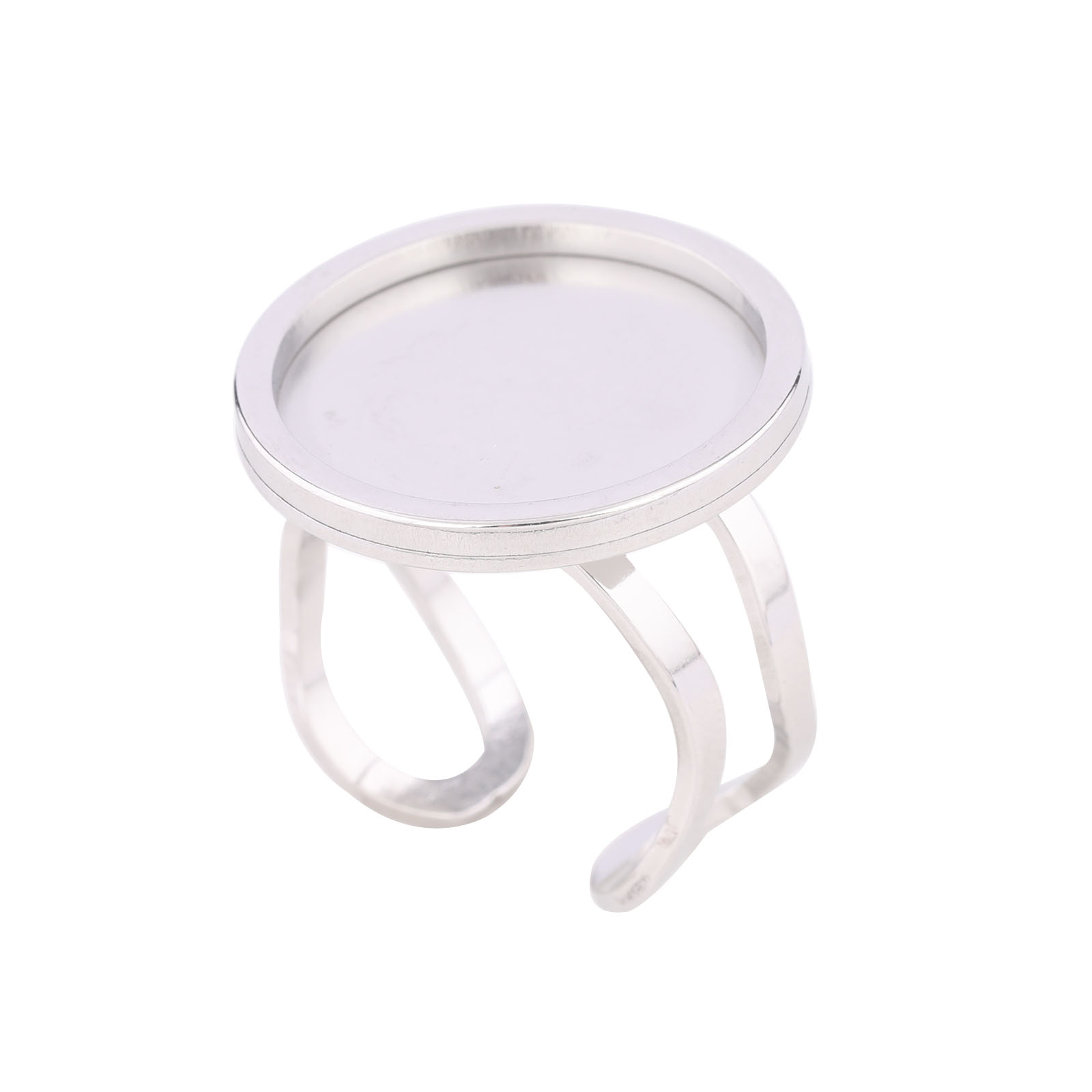 5 Buah 18Mm Bulat Cabochon Cin - Gold Plated Ring ulasan dan harga